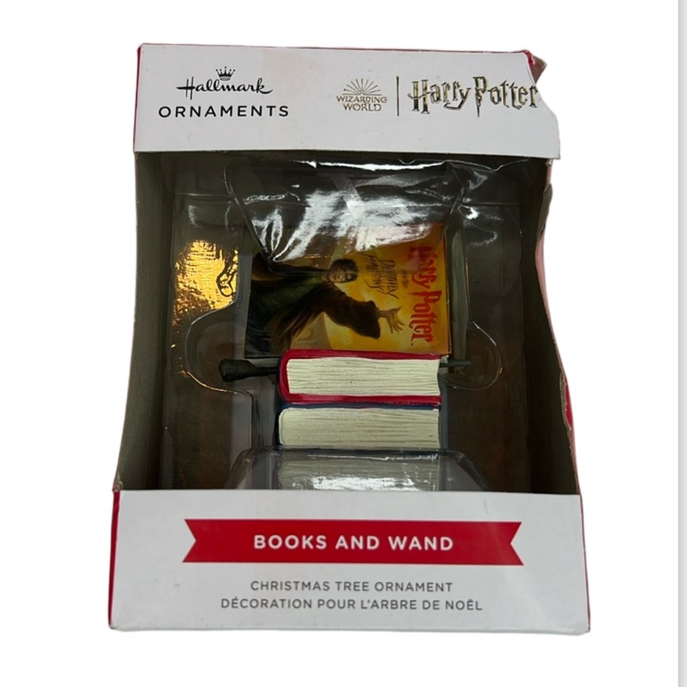 Hallmark Ornament Harry Potter Stacked BOOKS AND WAND Christmas Ornament - Picture 3 of 12